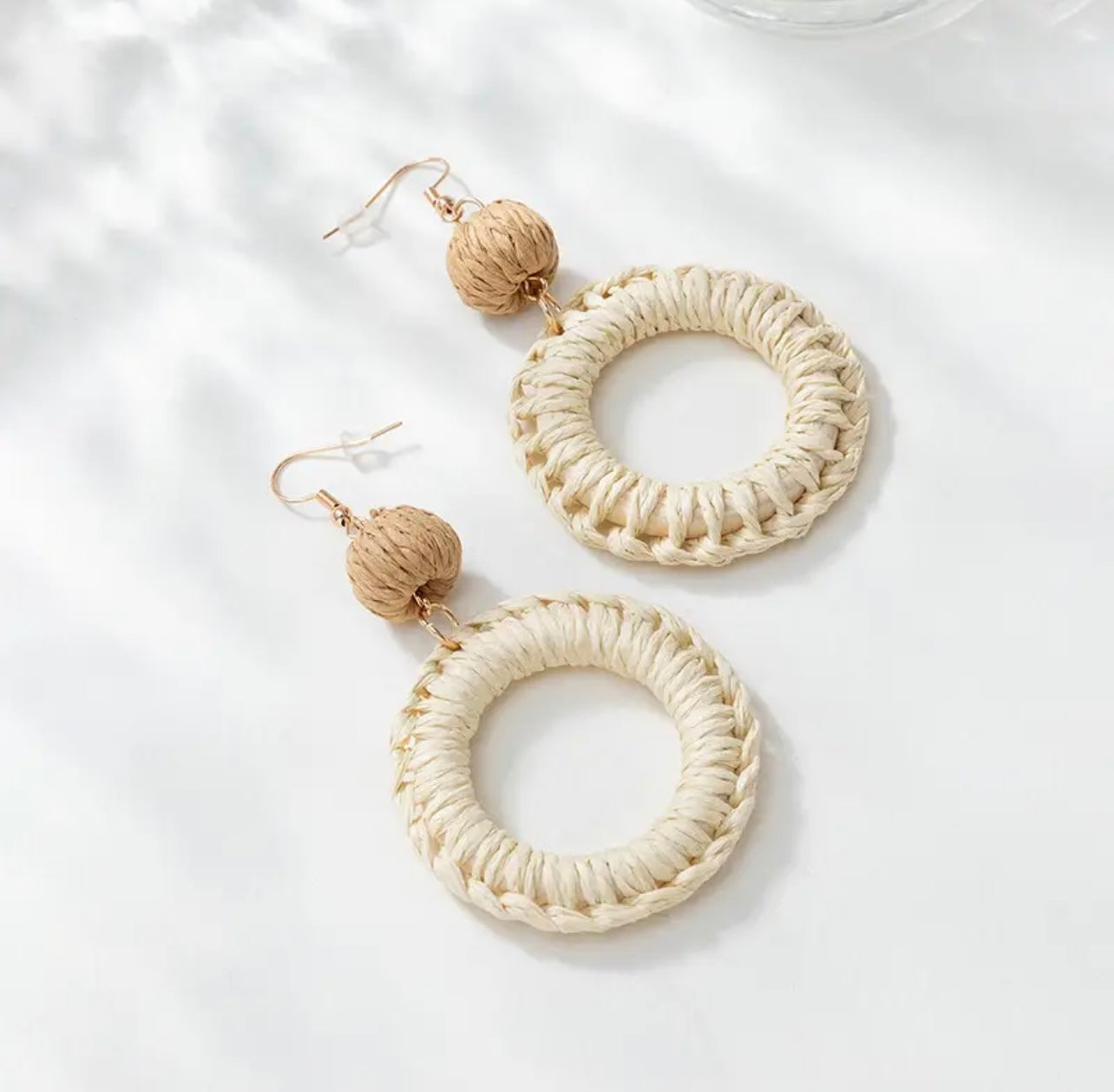 Beautiful Raffia Hoop Earrings