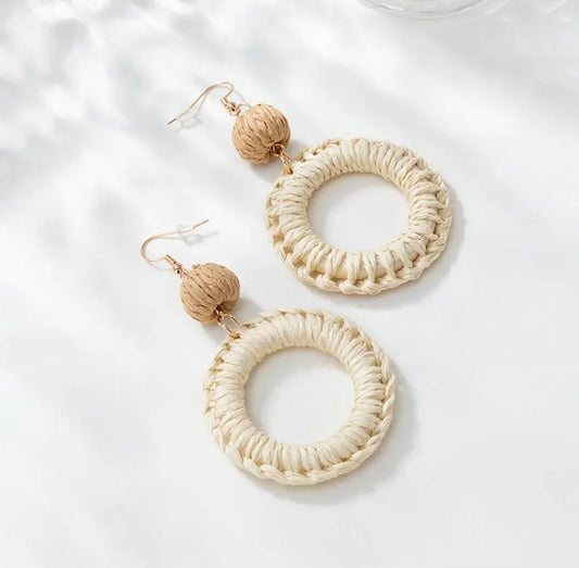 Beautiful Raffia Hoop Earrings