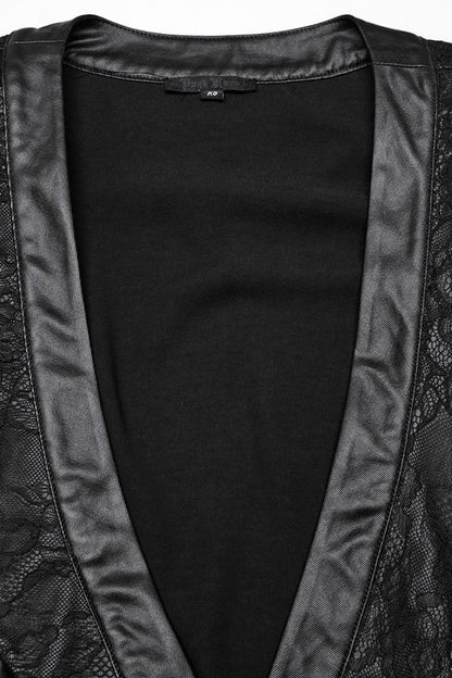 Black Long Sleeves Stitching Lace Irregular Women's Gothic Dress