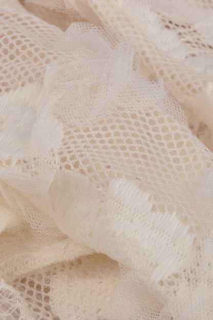 Beige Irregular Multi-Layered Ruffled Lace Women's Steampunk Vintage Dress