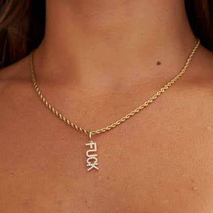 "Fuck" Pendant - Yellow Gold