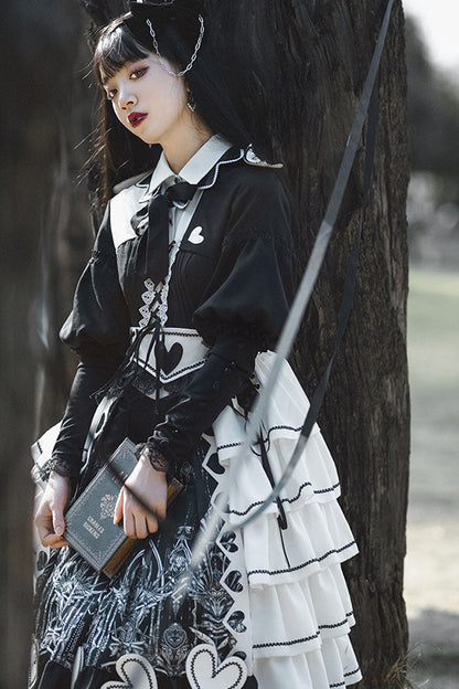 Black Love Eyes Print Retro Classic Lolita OP Dress
