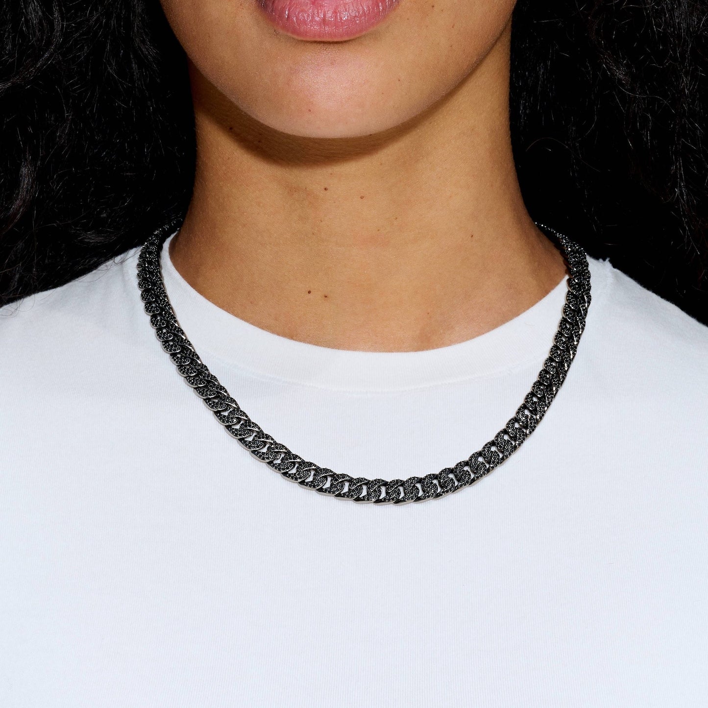 Black Diamond Cuban Necklace in Black - 8.5mm