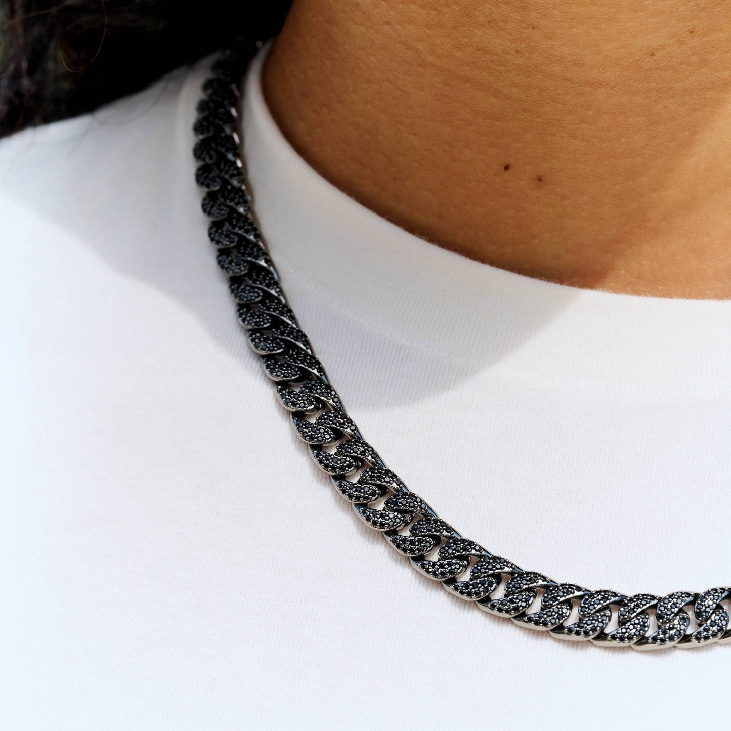 Black Diamond Cuban Necklace in Black - 8.5mm