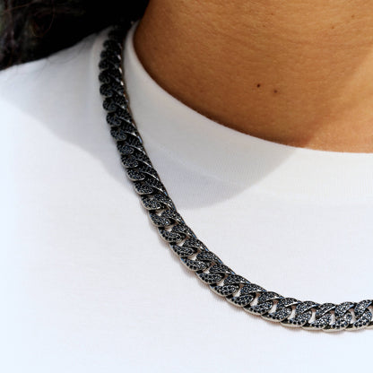 Black Diamond Cuban Necklace in Black - 8.5mm