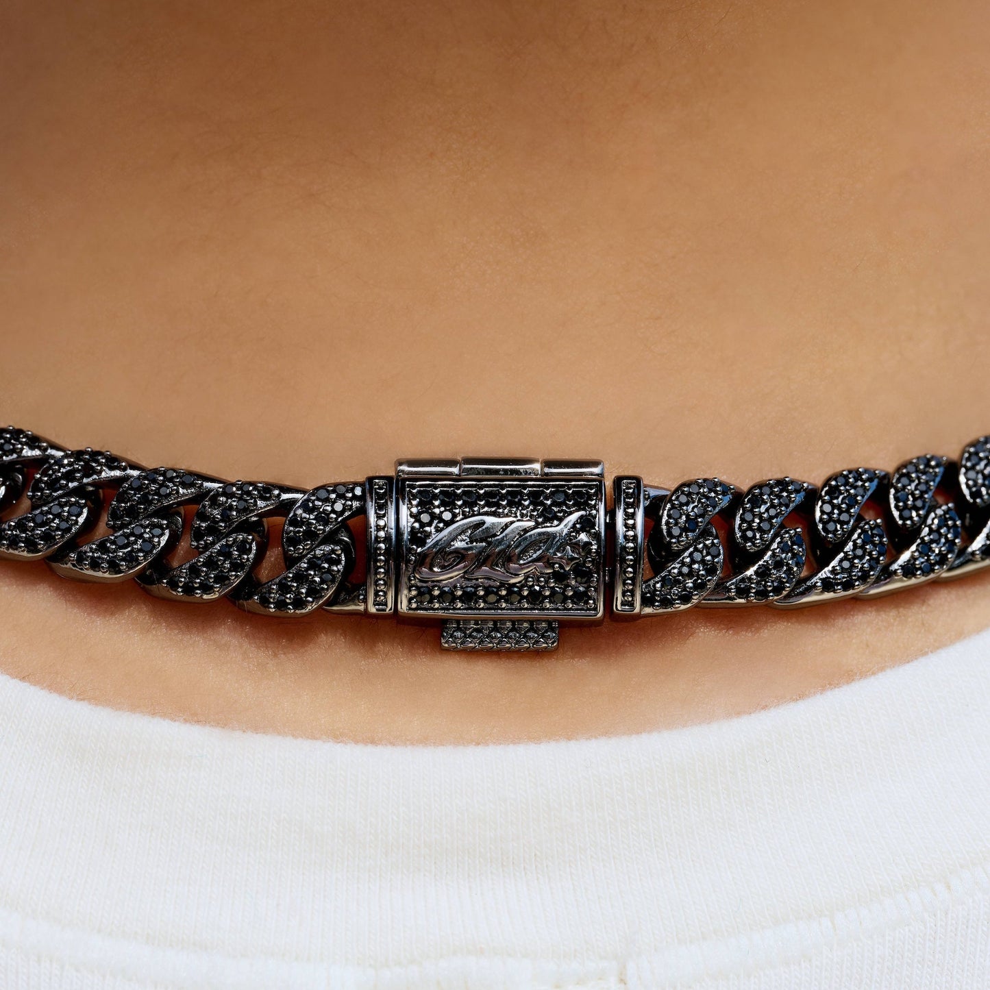Black Diamond Cuban Necklace in Black - 8.5mm