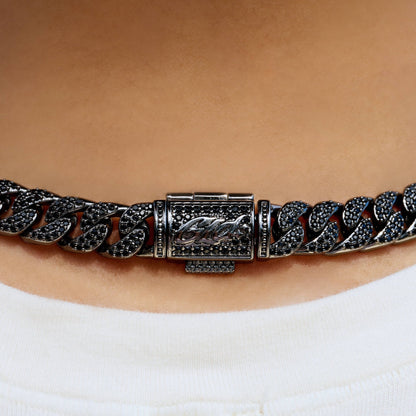 Black Diamond Cuban Necklace in Black - 8.5mm