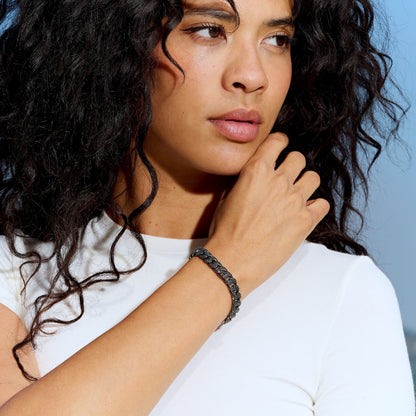 Black Diamond Cuban Chain Bracelet in Black - 8.5mm