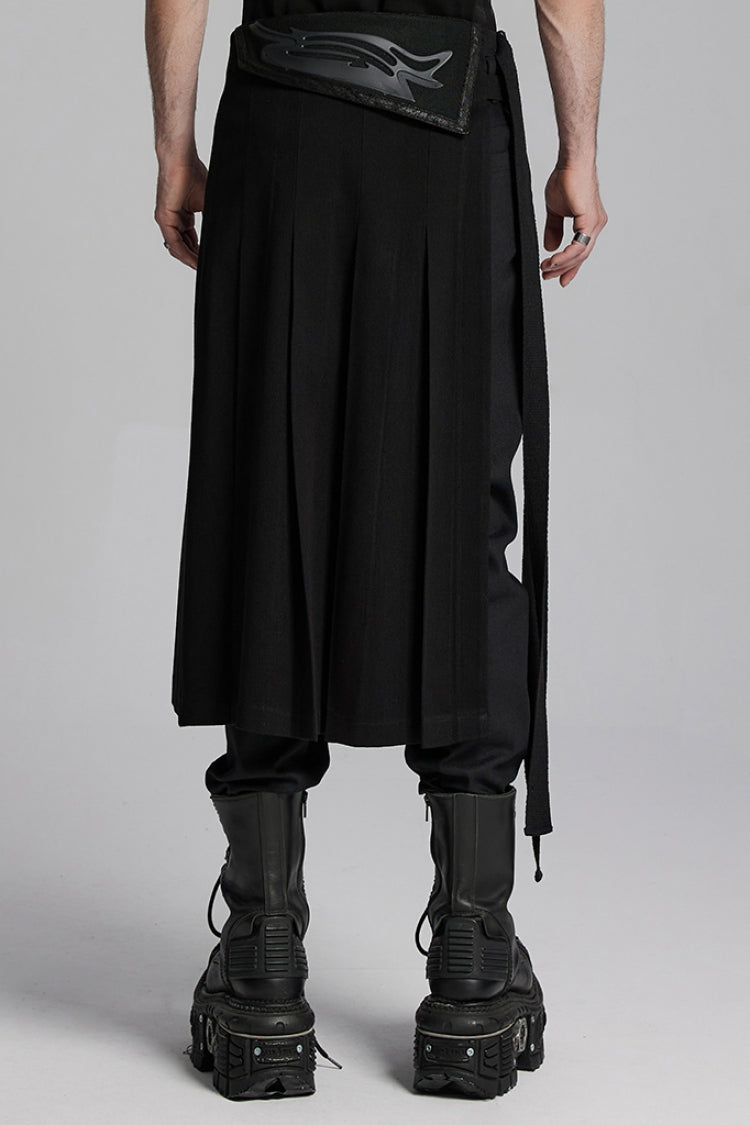 Black Buckle Men's Punk Skirt