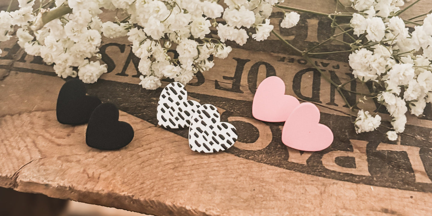 Beautiful Set of 3 Heart Studs