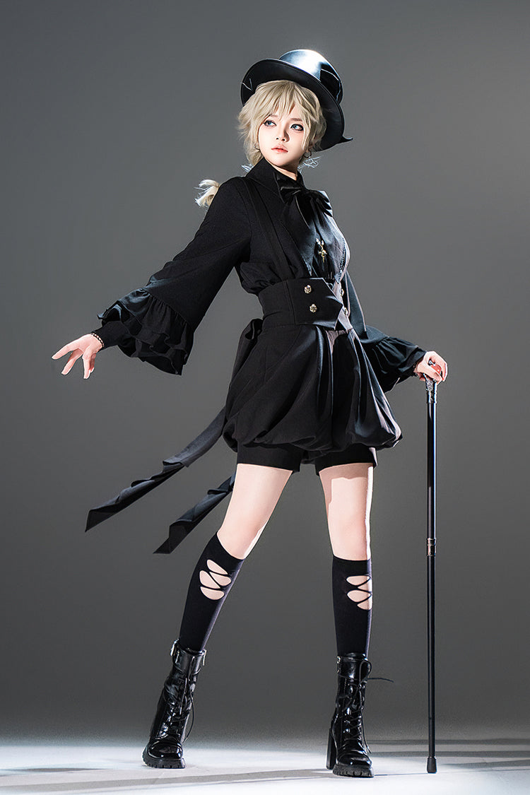 Black Long Sleeves Vintage Elegant Prince Ouji Fashion Lolita Blouse
