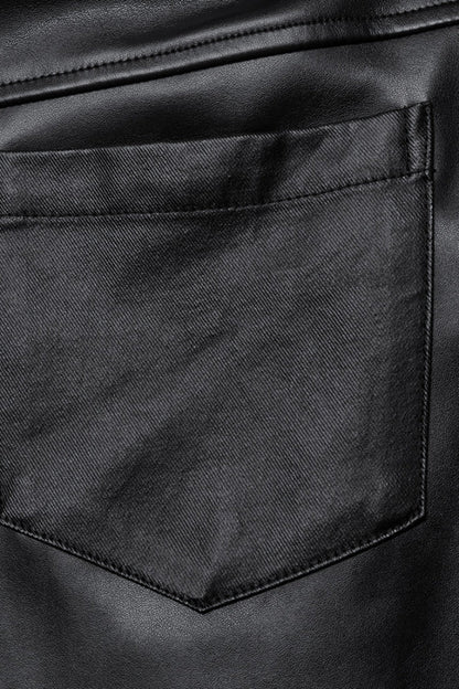 Black Mesh Buckle Strap Men's Punk Pants