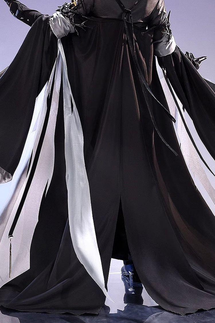 Black Prince Stand Collar Long Sleeves Print Lace-Up Gorgeous Cool Ouji Lolita Set
