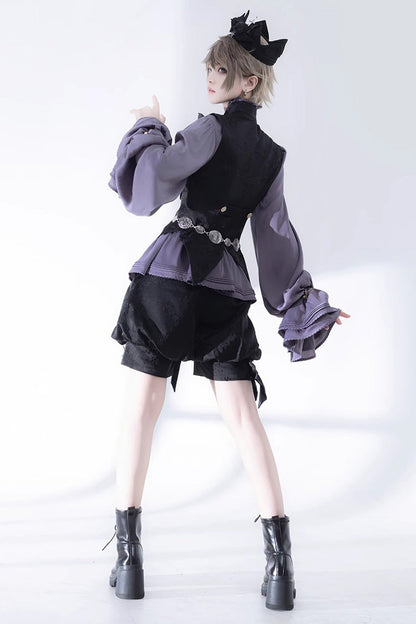 Black Hunting Rabbits Gothic Vintage Ouji Fashion Lolita Shorts