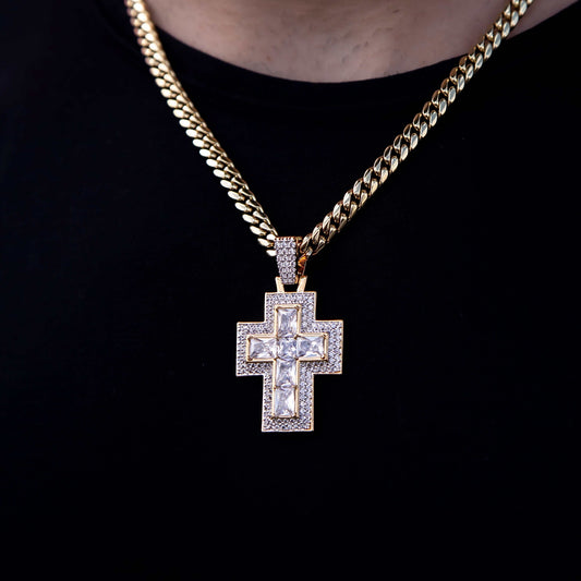 Center Set Baguette Cross