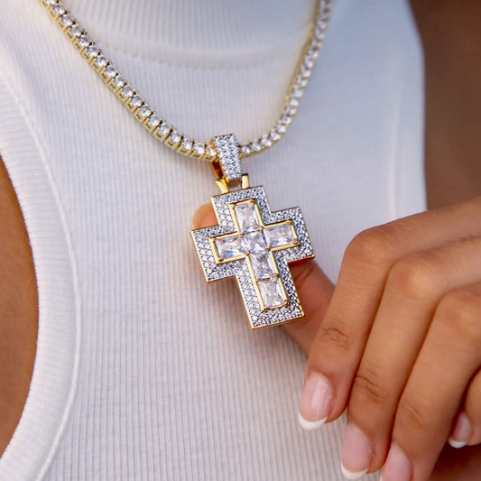 Center Set Baguette Cross
