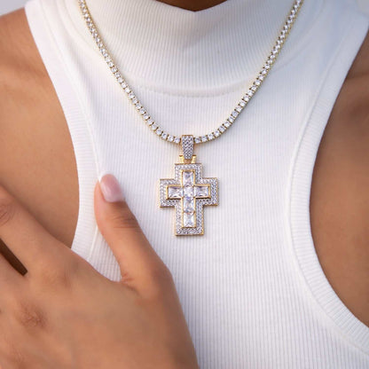 Center Set Baguette Cross