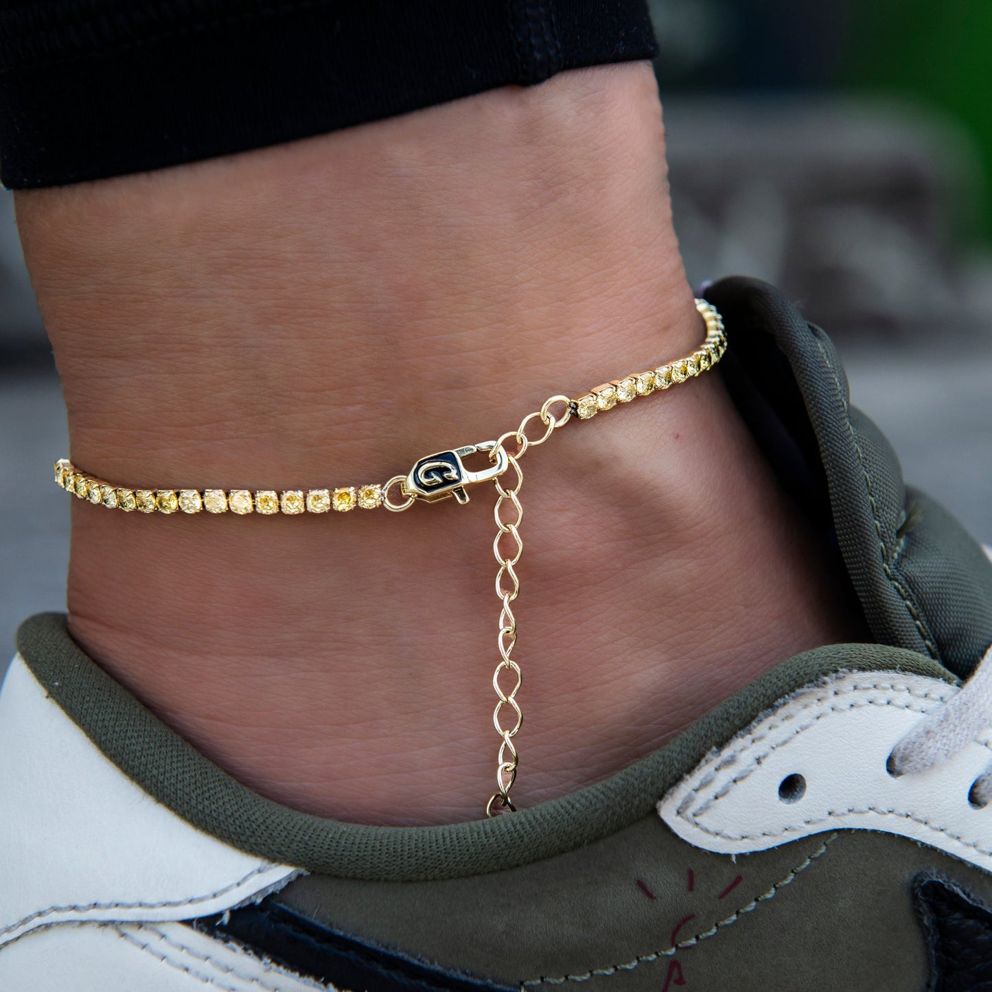 Canary Diamond Micro Tennis Anklet