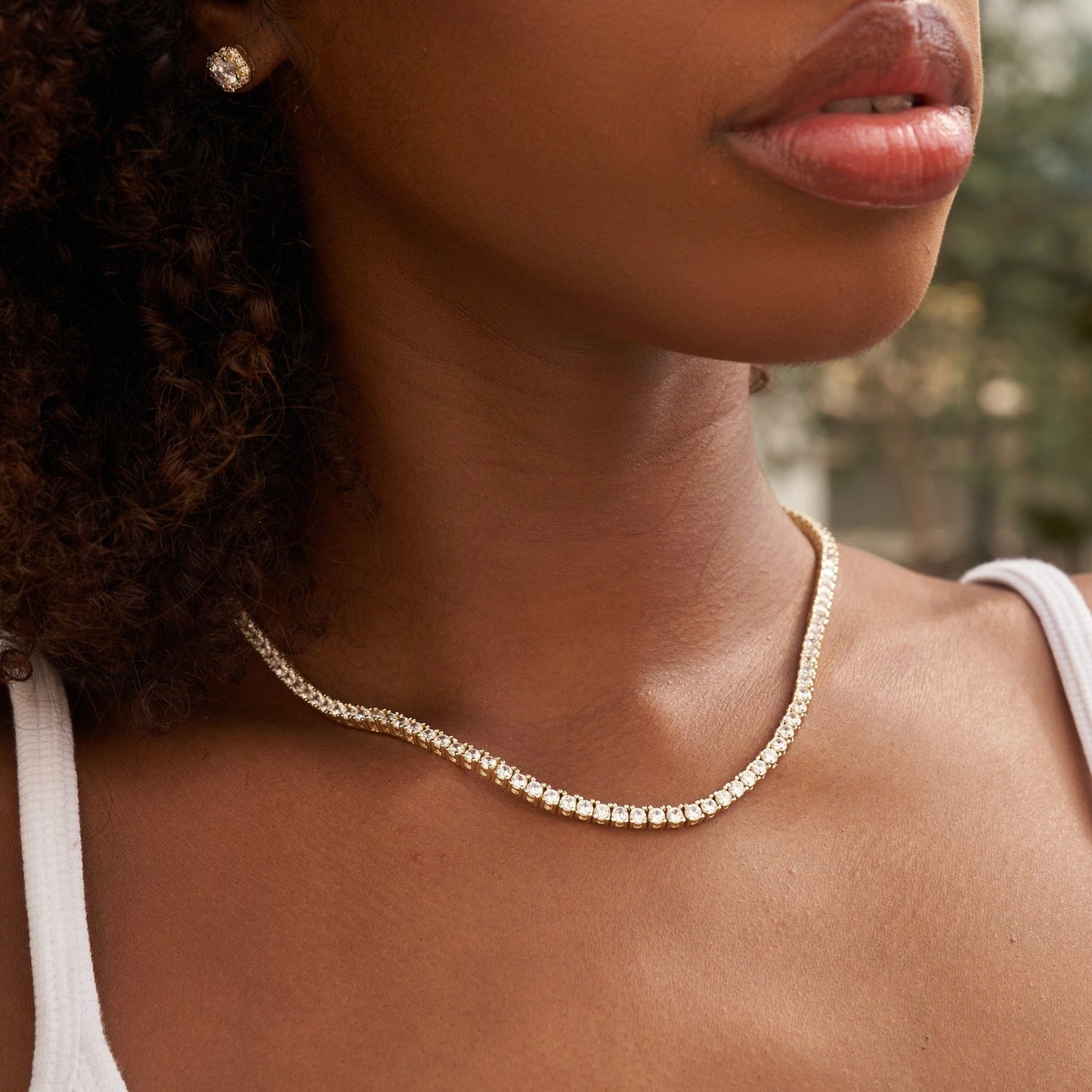 3mm Diamond Tennis Necklace