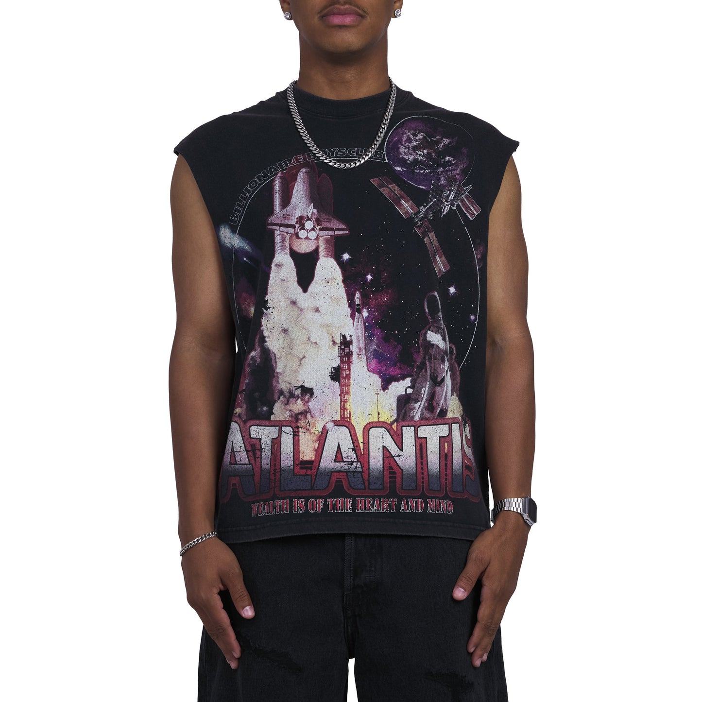 New Atlantis Sleeveless Tee | Black