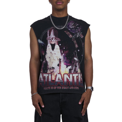 New Atlantis Sleeveless Tee | Black