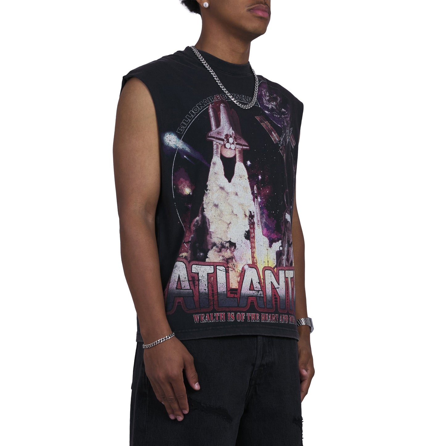 New Atlantis Sleeveless Tee | Black