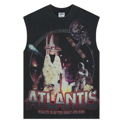 New Atlantis Sleeveless Tee | Black