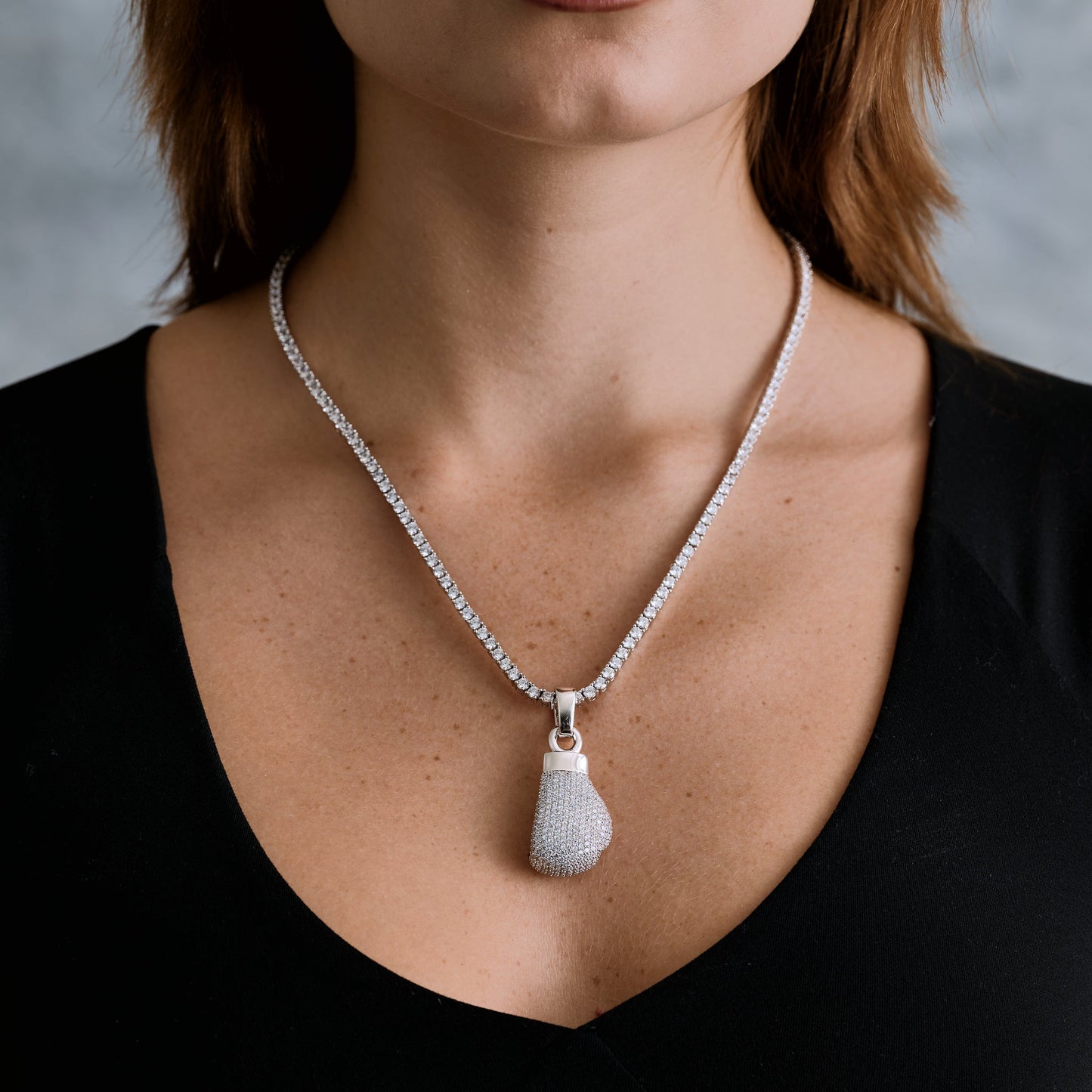 Boxing Glove (Right) Pendant in White Gold