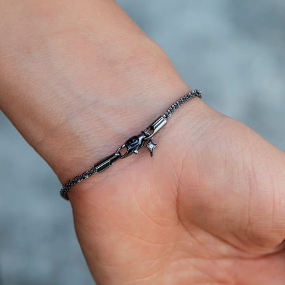 2MM Diamond Cut Popcorn Bracelet in Black