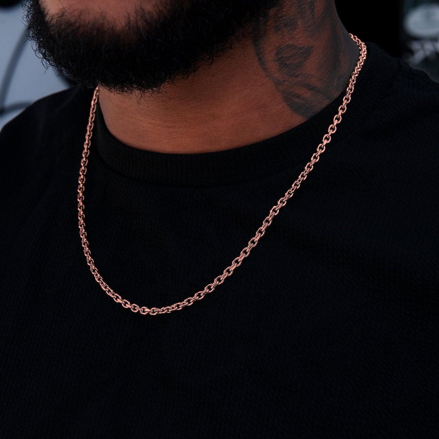 3.6MM Open Box Chain in Rose Gold