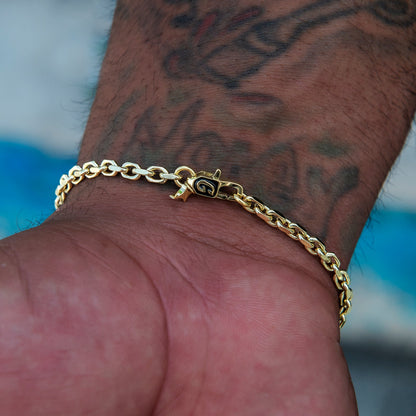 3.6MM Open Box Bracelet in Yellow Gold