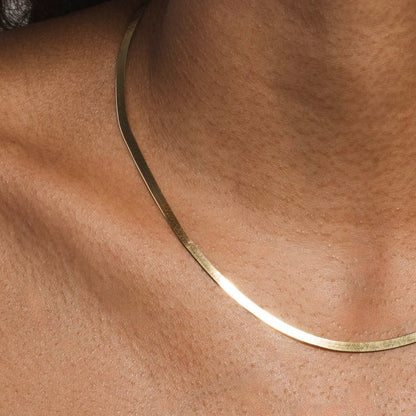 10k Solid Gold Micro Herringbone Chain (2.5mm)
