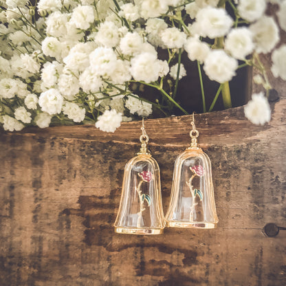 Beautiful Rose in Case Earrings