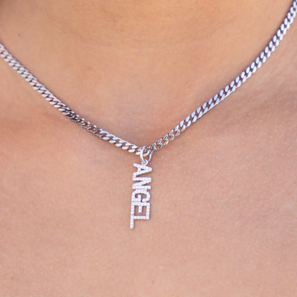 "Angel" Pendant - White Gold