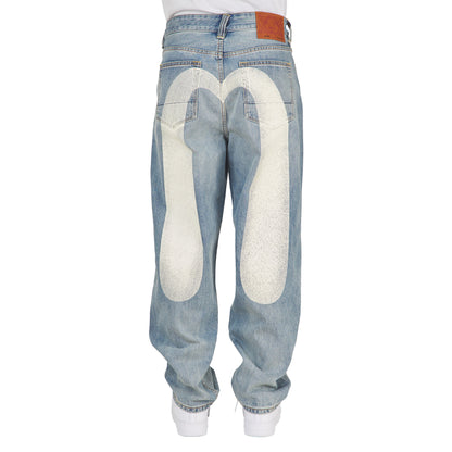 Ecru Daicock Print Denim | White
