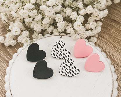 Beautiful Set of 3 Heart Studs