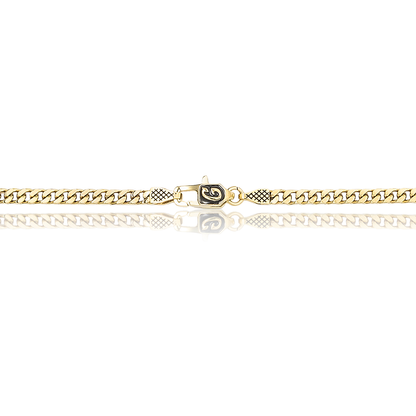 3MM Micro Cuban Necklace in Yellow Gold