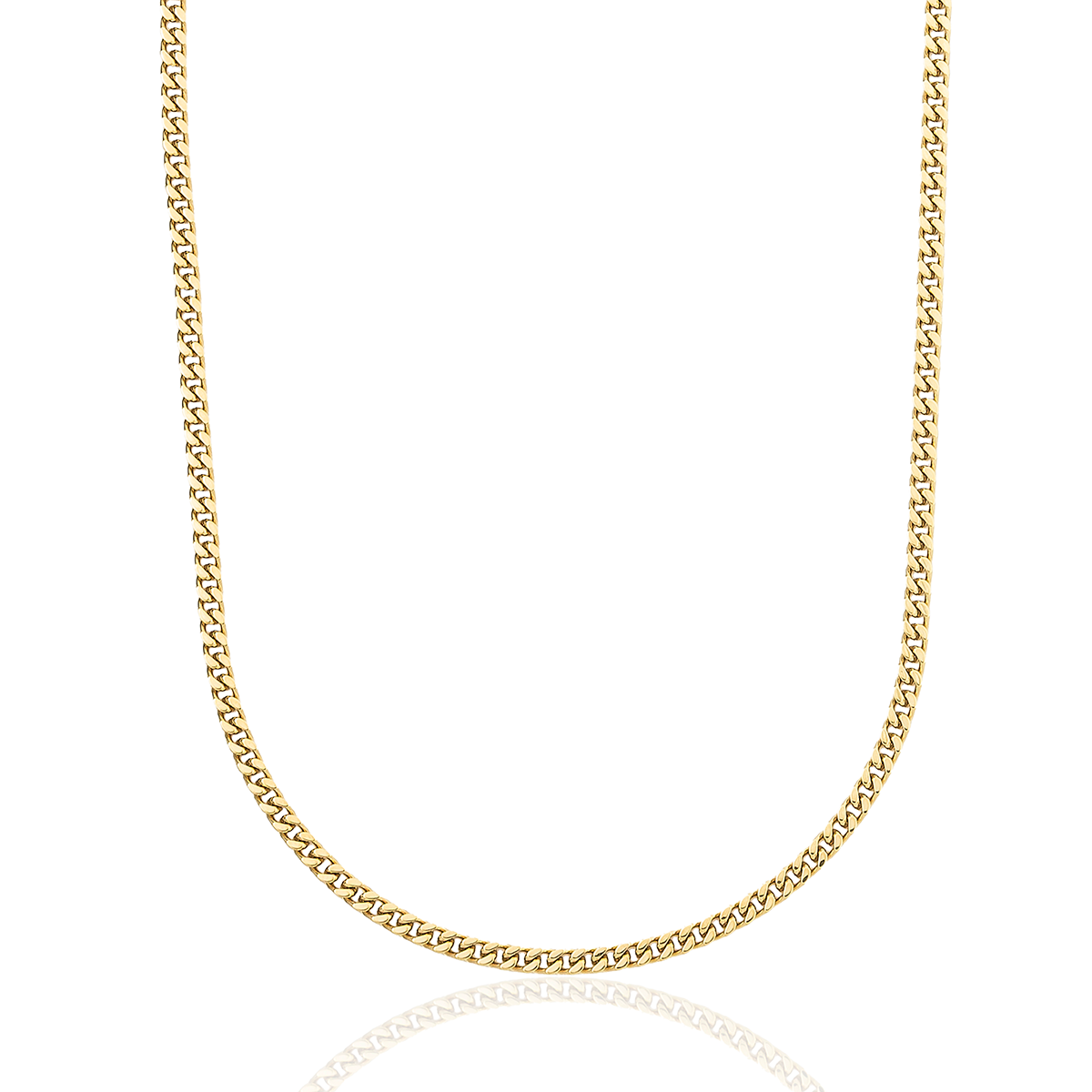 3MM Micro Cuban Necklace in Yellow Gold
