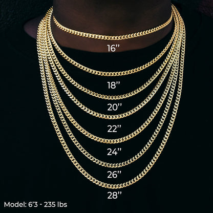 Baguette Cross Evil Eye Chain in White Gold - 16mm
