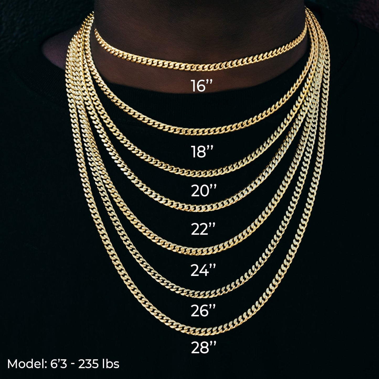 3.6mm Open Box Chain - Yellow Gold