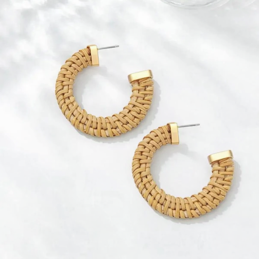 Beautiful Raffia Hoop Earrings