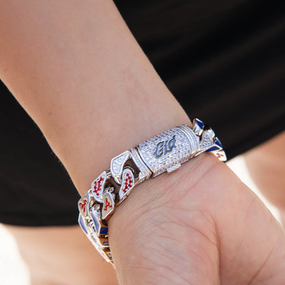 Atlanta Braves Official MLB Stealth Cuban Bracelet in White Gold