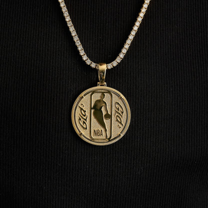 Atlanta Hawks Official NBA Coin Pendant in Yellow Gold