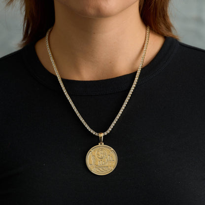 Brooklyn Nets Official NBA Coin Pendant in Yellow Gold
