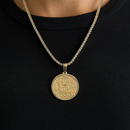 Brooklyn Nets Official NBA Coin Pendant in Yellow Gold