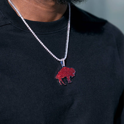 Buffalo Bills Official NFL Vintage Logo Pendant in White Gold