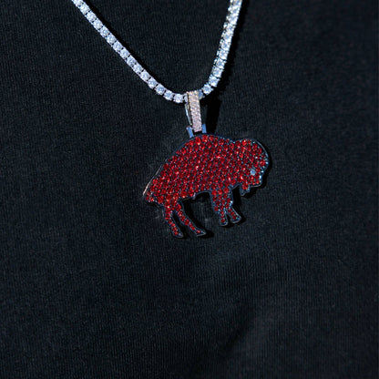 Buffalo Bills Official NFL Vintage Logo Pendant in White Gold