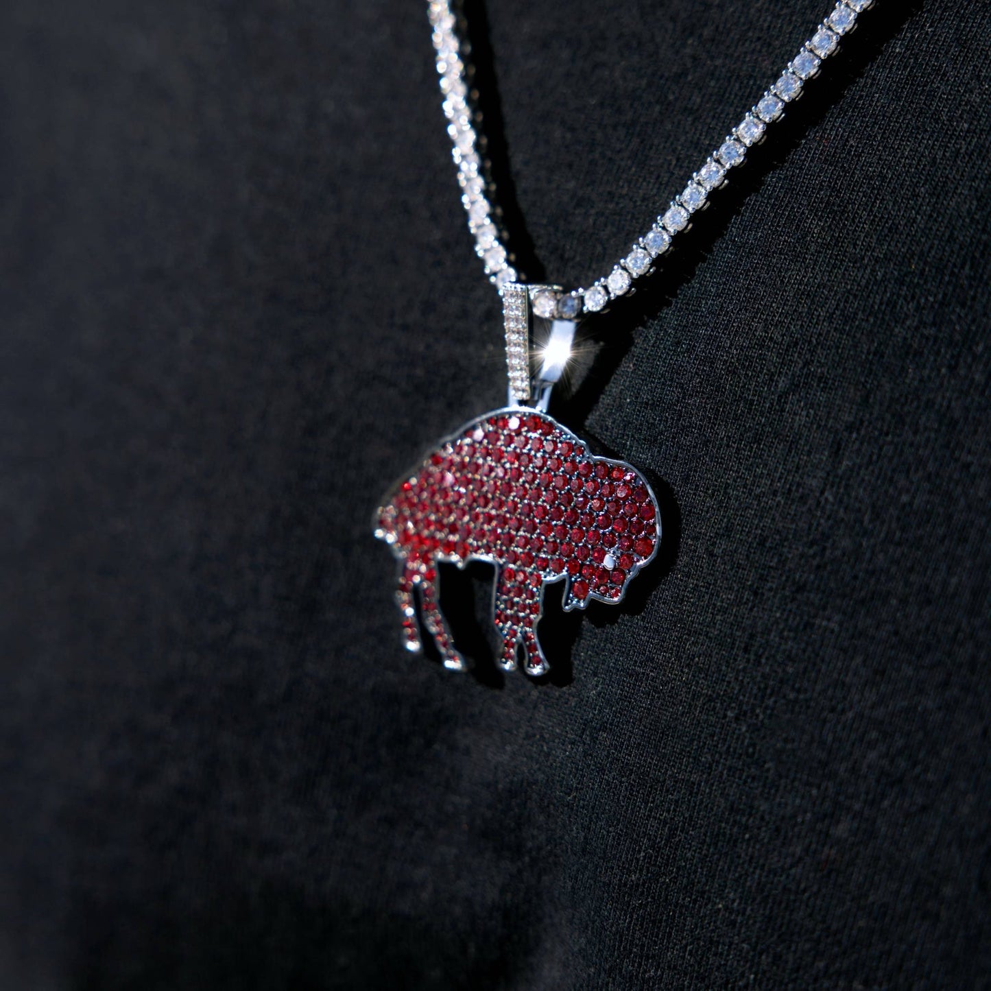 Buffalo Bills Official NFL Vintage Logo Pendant in White Gold