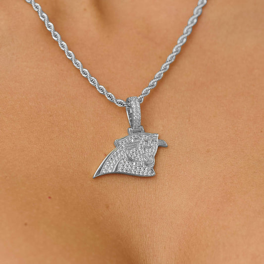 Carolina Panthers Official NFL Micro Logo Pendant in White Gold