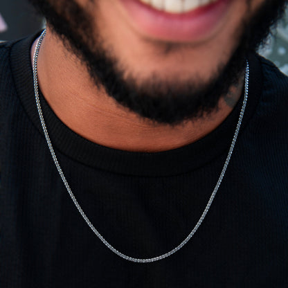 2MM Diamond Cut Popcorn Chain in Black